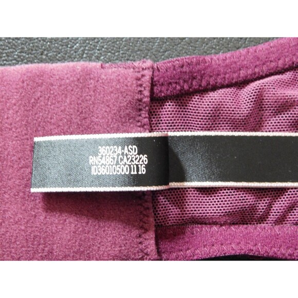 Victoria's Secret Bralette Purple Lace Bra Underwire Sheer Front Halter Size 36C - Picture 9 of 14